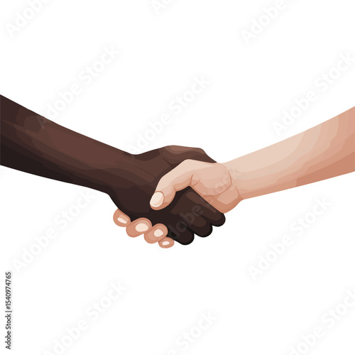 Diverse Human Hands Shaking Icon Vector Isolated on White Background for Business and Unity Concepts