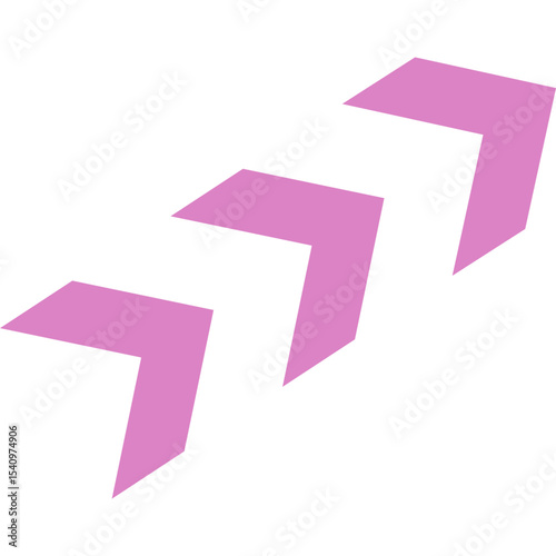 Abstract Curved and Wavy Dotted Shape Chevron Arrow Directional Element