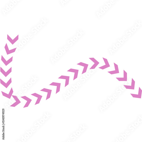Abstract Curved and Wavy Dotted Shape Chevron Arrow Directional Element
