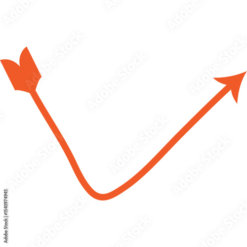 Abstract Curved and Wavy Arrow Directional Element