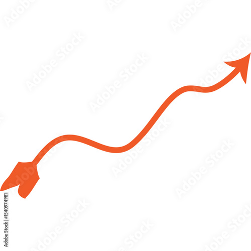 Abstract Curved and Wavy Arrow Directional Element