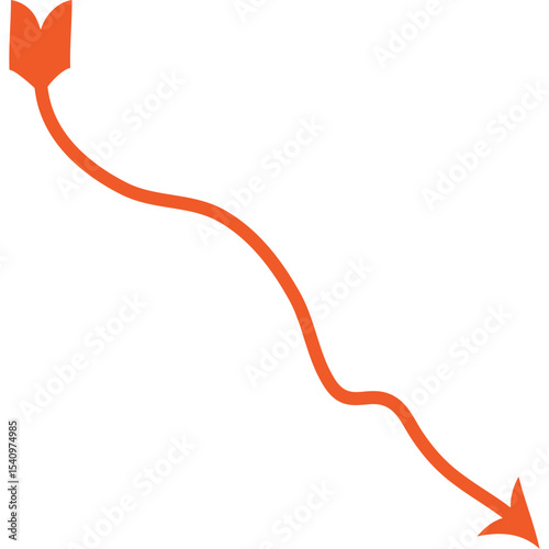 Abstract Curved and Wavy Arrow Directional Element