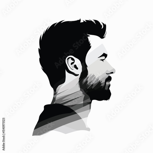 Faceless Profile of a Man Vector Illustration for Professional Use