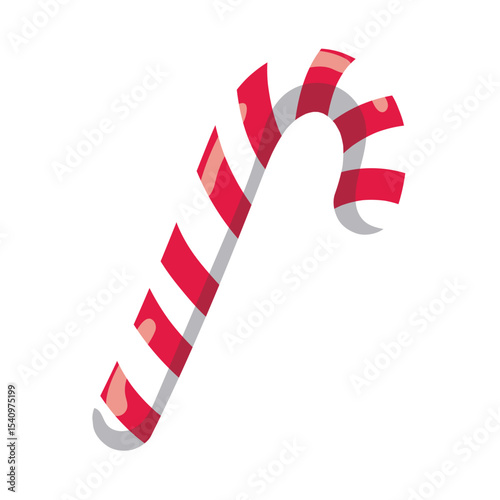 Striped candy cane icon. Vector