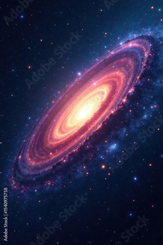 Circular galaxy, glittering stars, deep space , light, cosmic, design