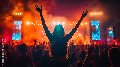 Lollapalooza Berlin bursts into motion at nightfall--an explosion of strobes, bass, and pure adrenaline. A female DJ commands a sea of people from an elevated neon-lit stage.