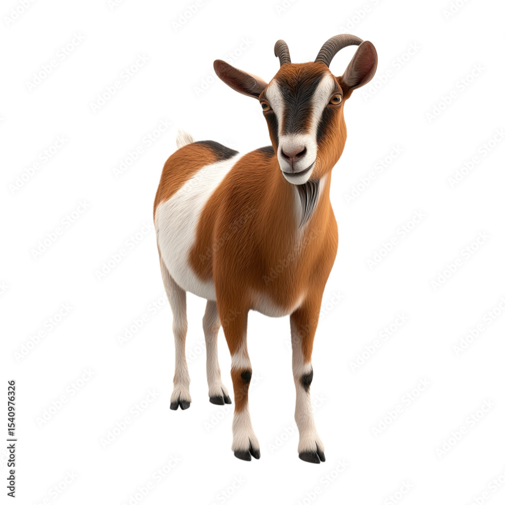 Toggenburg goat against white or transparent background Toggenburg goat against white or transparent background