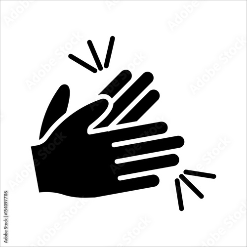 clapping hand Icon. Symbol isolated on white background. vector illustration.