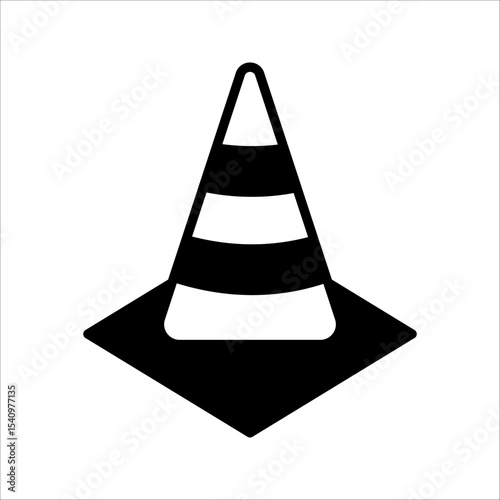 Construction cone  Icon. Symbol isolated on white background. vector illustration.