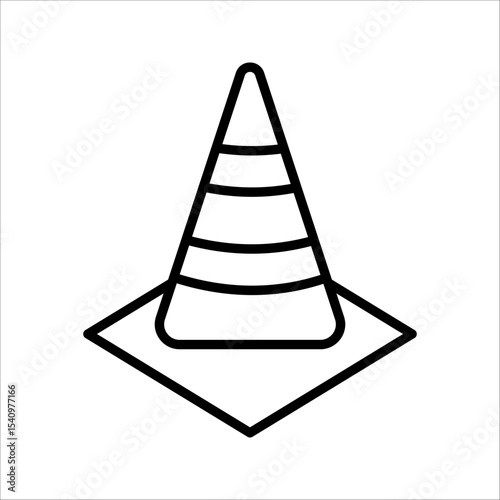 Construction cone  Icon. Symbol isolated on white background. vector illustration.
