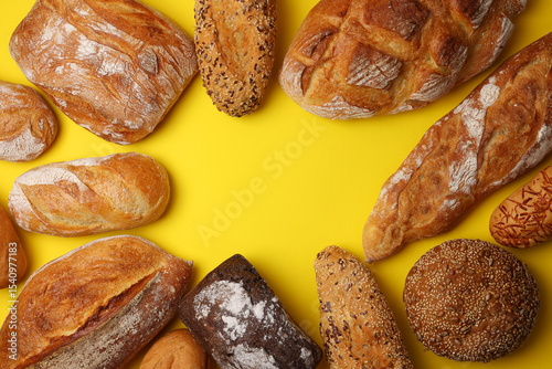A delightful variety of Fresh Breads, beautifully displayed against a bright background