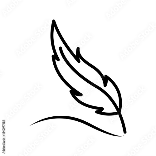 Feather Icon. Symbol isolated on white background. vector illustration.