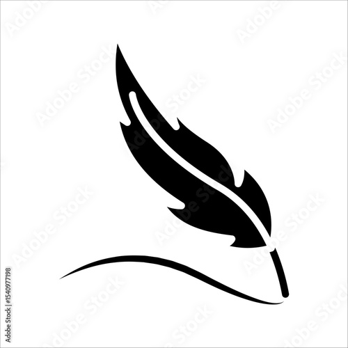 Feather Icon. Symbol isolated on white background. vector illustration.