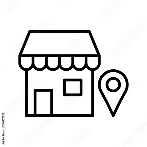 Store location Icon. Symbol isolated on white background. vector illustration.