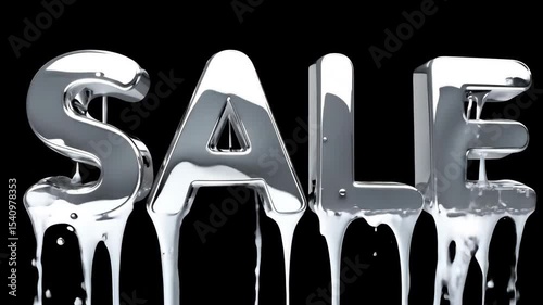 Chrome liquid letters forming the word 