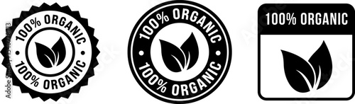 100% Organic Badge – Natural Product Label Design

