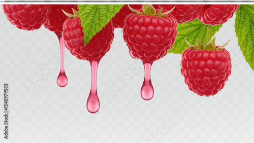 Juicy Raspberries Fresh, Ripe, and Ready to Drizzle