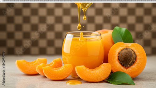 Refreshing Apricot Juice Healthy Drink Made with Fresh Apricots
