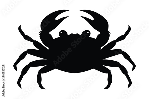 Silhouette of a crab walking sideways slowly vector illustration.