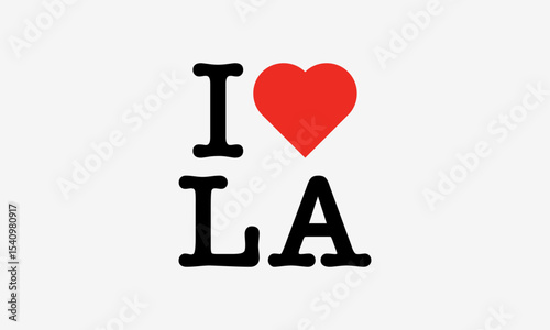 I Love LA Los Angeles Red Heart Lettering T-Shirt Sweatshirt Digital Lettering Vector Design