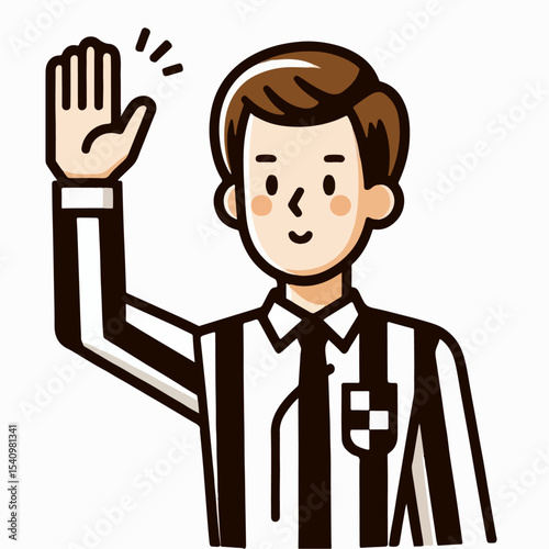 cartoon vector illustration of football referee
