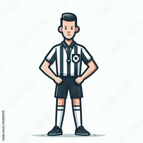 cartoon vector illustration of football referee