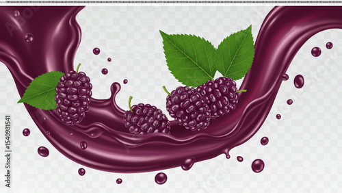 Luscious Mulberry Juice Splash Fresh Berries and Vibrant Flavor
