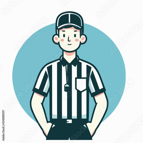 cartoon vector illustration of football referee