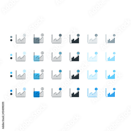 Business chart icon showing data visualization.