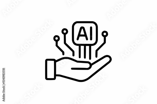 Artificial intelligence chip held in hand symbolizing technology and future innovation and development