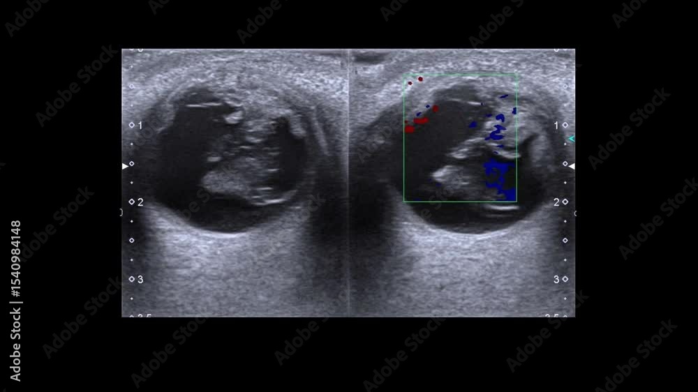 Globe rupture, orbita traumatic, USG ,ultrasound image 
Globe rupture, orbita traumatic, USG ,ultrasound image ,showing collapsed anterior chamber, disruption of the eyeball (bulbus occuli), and vitr
