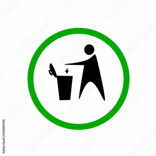 Vector illustration of a sign to always throw rubbish in its place