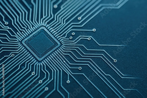 Wallpaper Mural Light Blue Microprocessor Microchip Circuit Lines Tech Torontodigital.ca