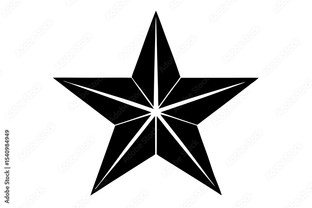 Obraz premium Black Eight Pointed Star Graphic Monochrome Symbol