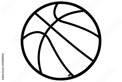 Black and White Cartoon Basketball Illustration vector