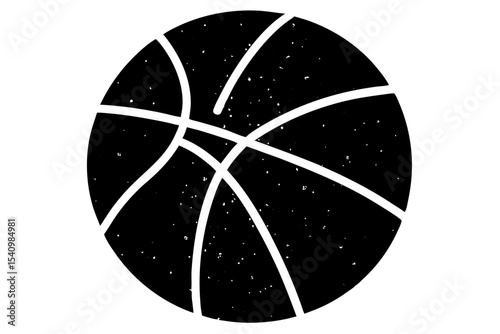 Black Textured Basketball Graphic White Lines vector