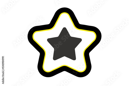 Bright Yellow Five Pointed Star Sticker Icon yellow star 1