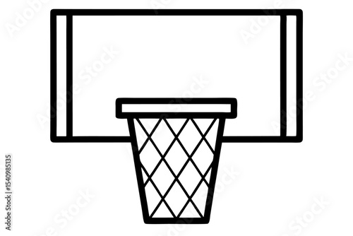 Monochrome Basketball Hoop Vector Graphic backboard