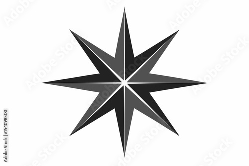 Monochrome Eight Pointed Geometric Star Graphic eight pointed star 3