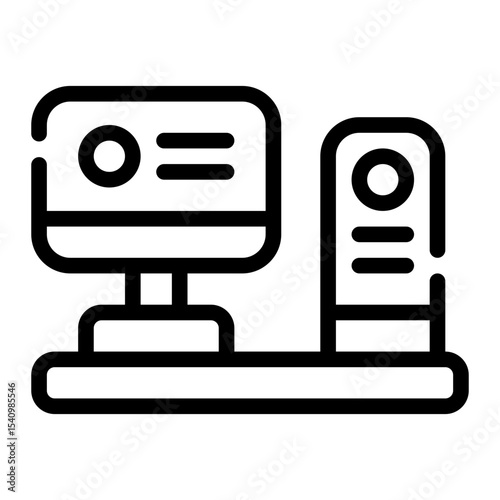 PC setup line icon