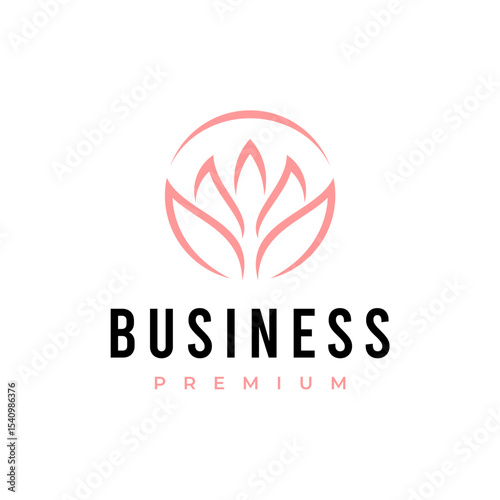 Minimalist elegant lotus flower, zen lotus flower logo