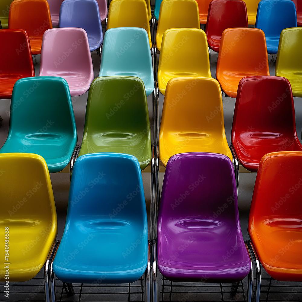 Fototapeta premium rows of red seats in a stadium