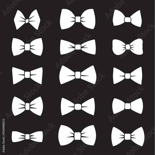 bow tie silhouette set, Black & White silhouette set 