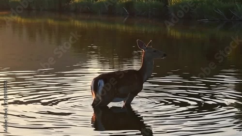 deer water drinking