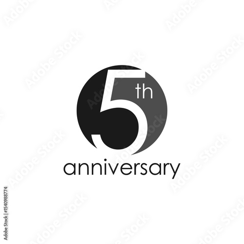 anniversary logo design, 5th anniversary, symbol, icon, party, logo design for 5th anniversary, vector, success, illustration, birthday, symbol, background, year, congratulation, greeting, invitation