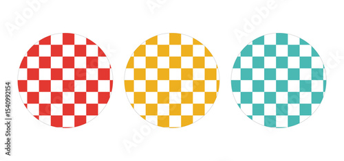 Circle chess board retro unique design isolated