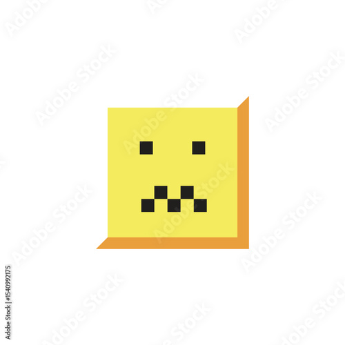 Square monster face pixel unique isolated