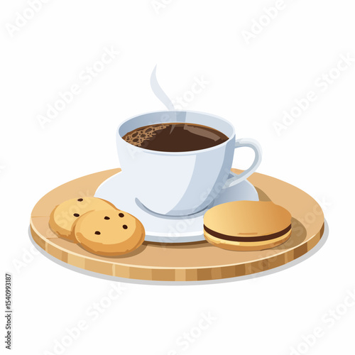 Coffee Break A Cozy Cup of Coffee with Cookies and Biscuits