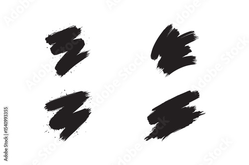 Grunge Paint Brush Strokes Abstract Texture Elements