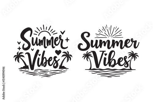 Summer Vibes Typography Vector Art Design